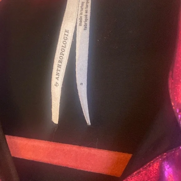 Anthropologie “SHINE” metallic magenta button-up top. - Picture 5 of 12